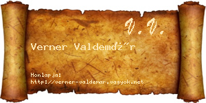 Verner Valdemár névjegykártya